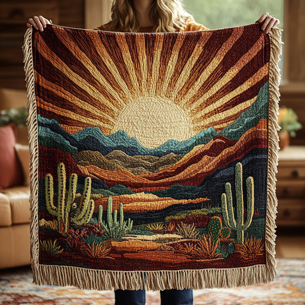 Woven blanket - Cactus cosy — view 1