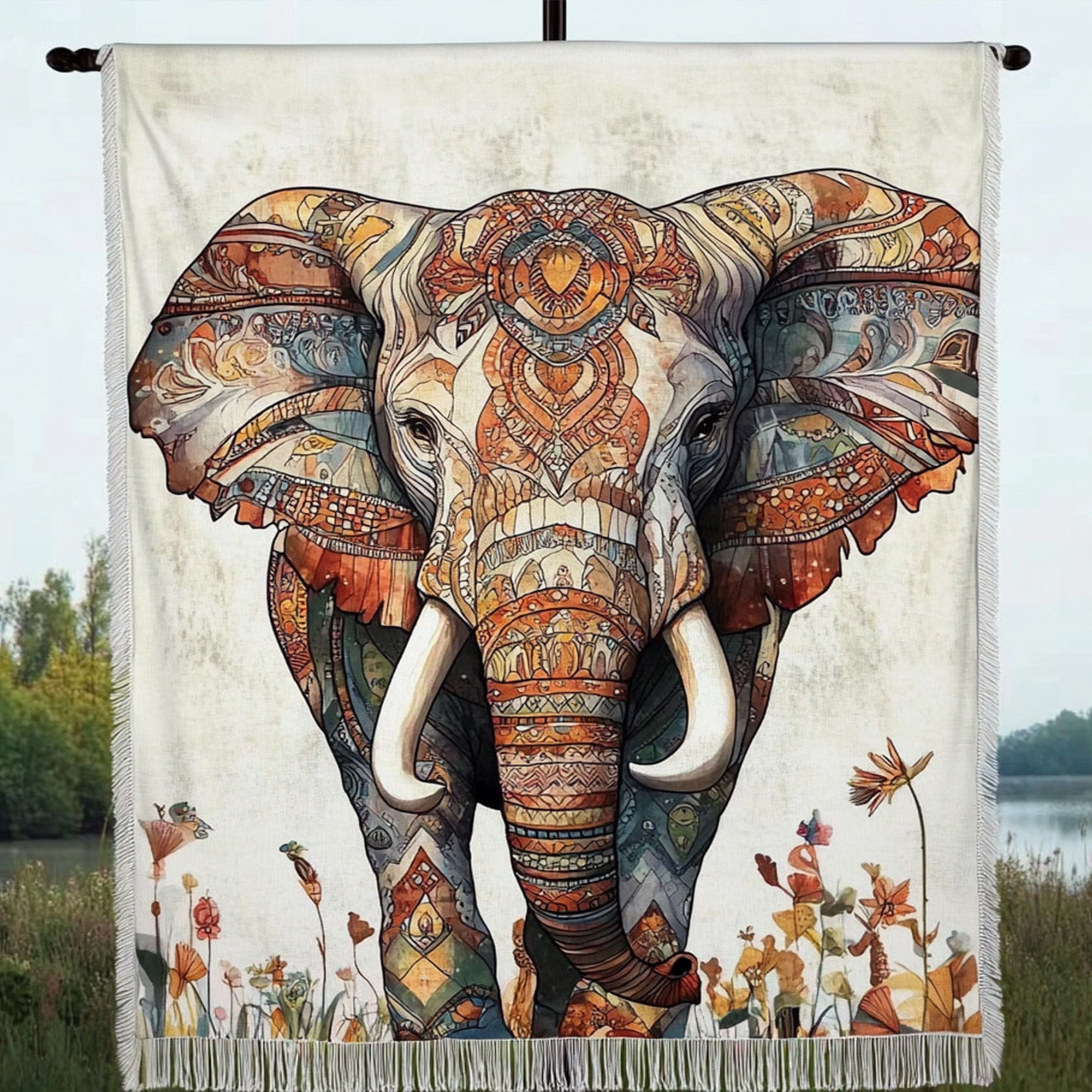 Woven blanket - Trunked harmony — view 1
