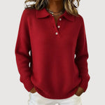 Tara - cosy knitted sweater with a collar — view 1