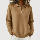 Tara - cosy knitted sweater with a collar — view 2