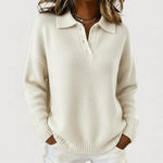 Tara - cosy knitted sweater with a collar — view 3
