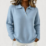 Tara - cosy knitted sweater with a collar — view 5