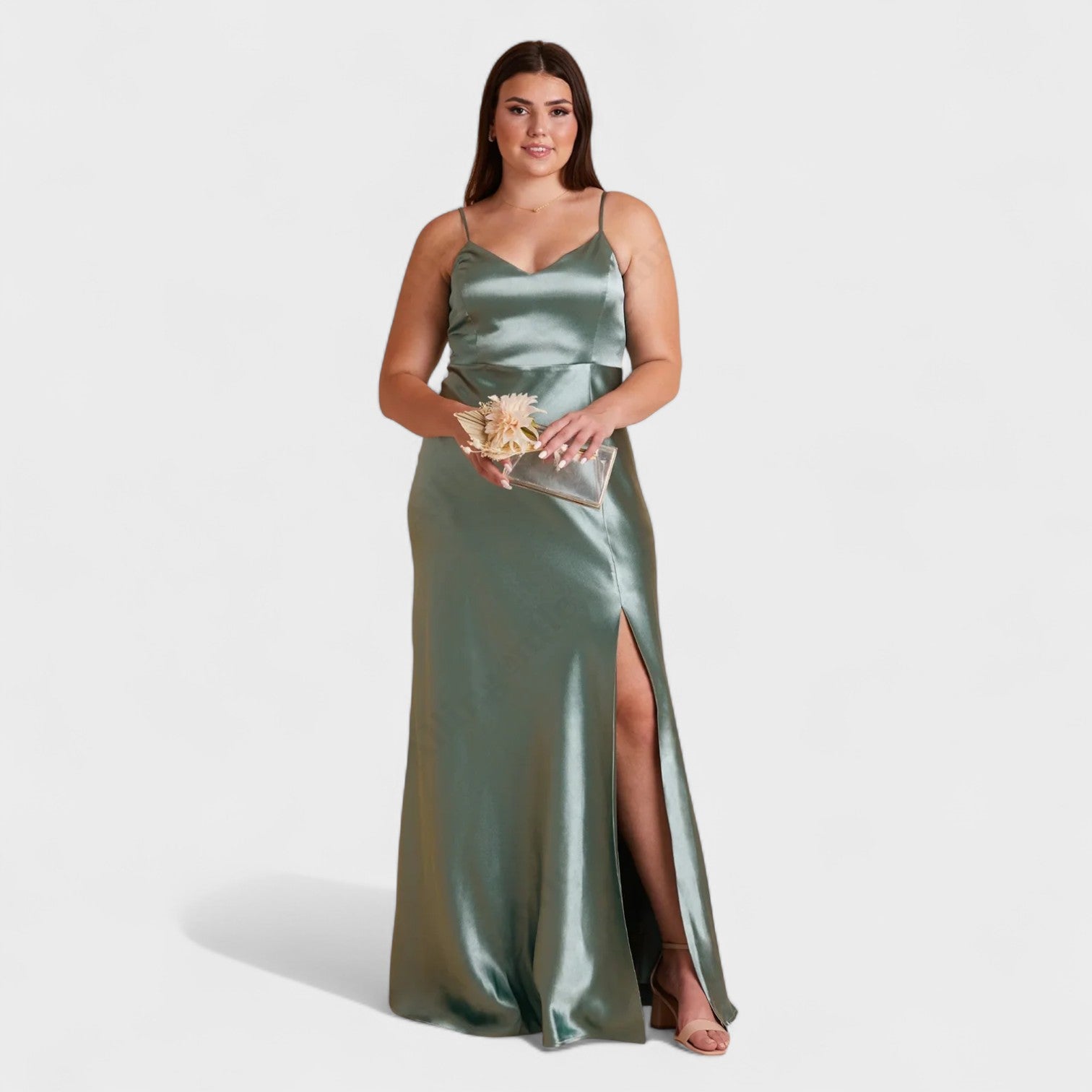 Tara - long satin dress — view 3