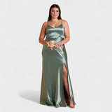Tara - long satin dress — view 3
