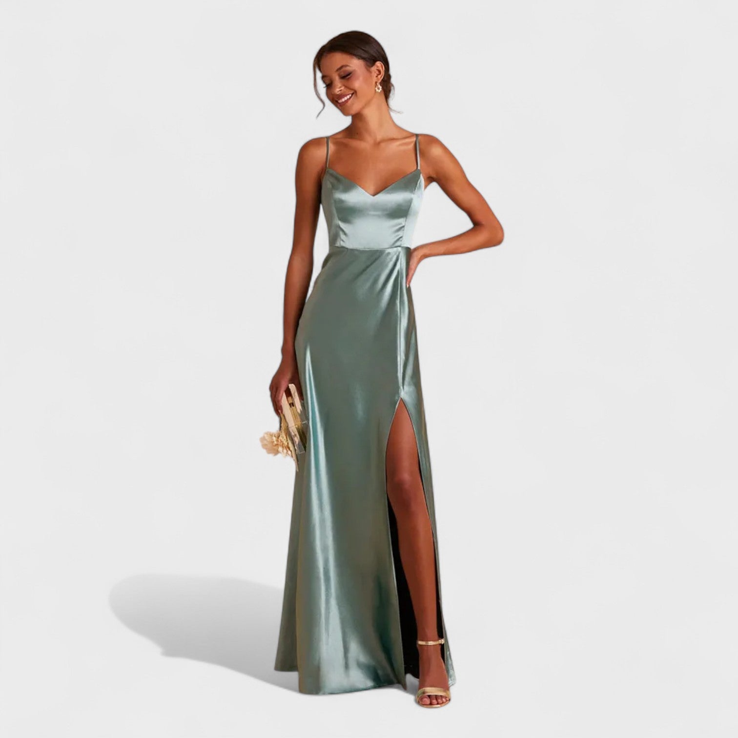 Tara - long satin dress — view 5