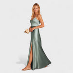 Tara - long satin dress — view 6