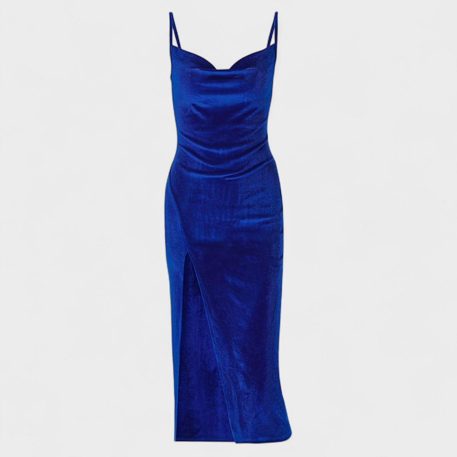 Taylor - velvet dress with slit — view 5