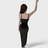 Taylor - velvet dress with slit — view 10
