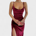 Taylor - velvet dress with slit — view 12