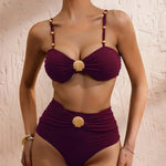 Tiffany - high waist bikini with shell detail — view 1