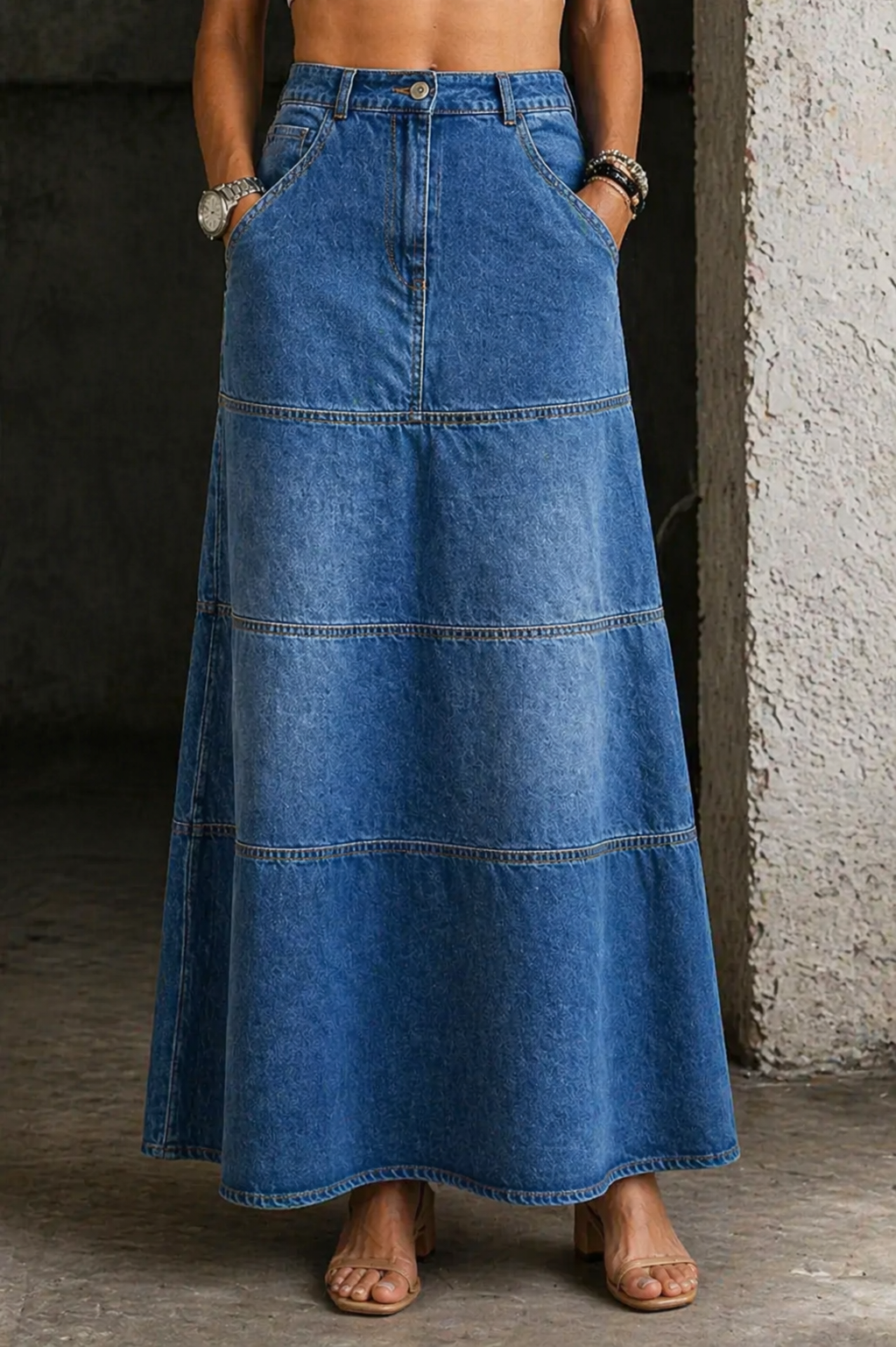 Tracy - midi denim skirt — view 2