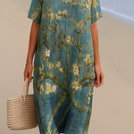 Tracy - floral dress in aqua green — view 2