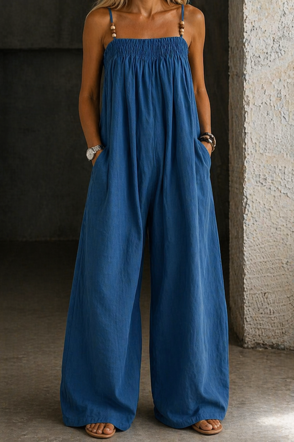 Valentina - denim wide leg jumpsuit — view 2