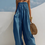 Valentina - denim wide leg jumpsuit — view 3