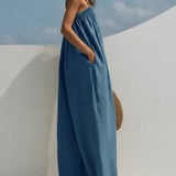 Valentina - denim wide leg jumpsuit — view 4