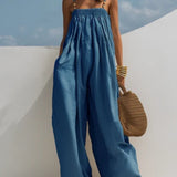 Valentina - denim wide leg jumpsuit — view 7
