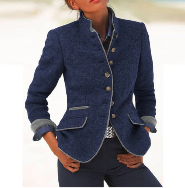 Valeria – elegant, high neck cardigan — view 5