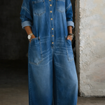 Valerie - off-the-shoulder denim overalls — view 2