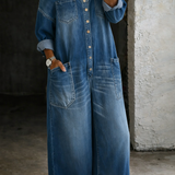 Valerie - off-the-shoulder denim overalls — view 5