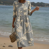 Vanessa - midi dress with plant and flower print — view 1