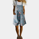 Vanessa - Floral Denim Overalls — view 1