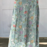 Linen skirt with pockets, spring flower and bumble bee pattern — view 2