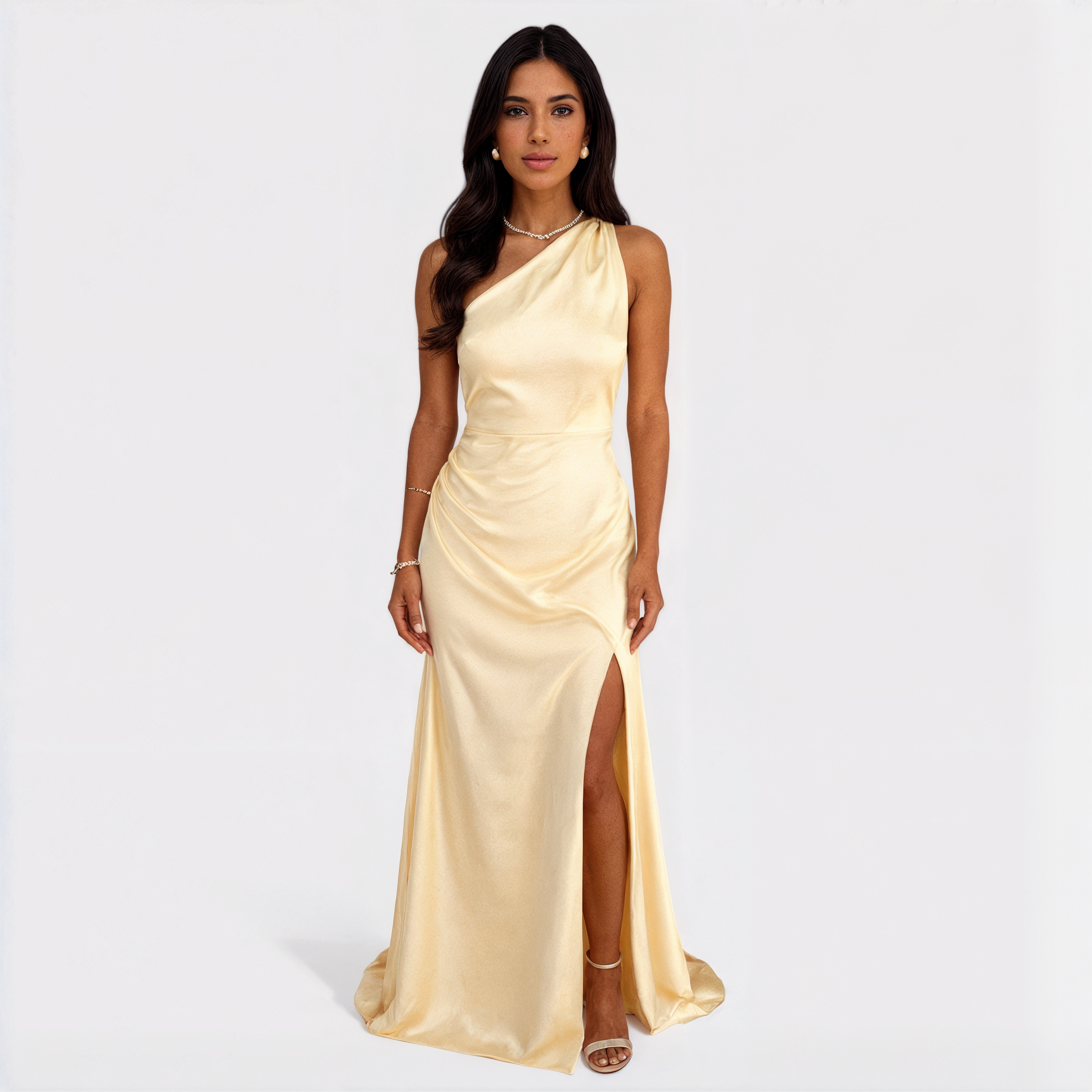Veronica - long satin dress — view 1
