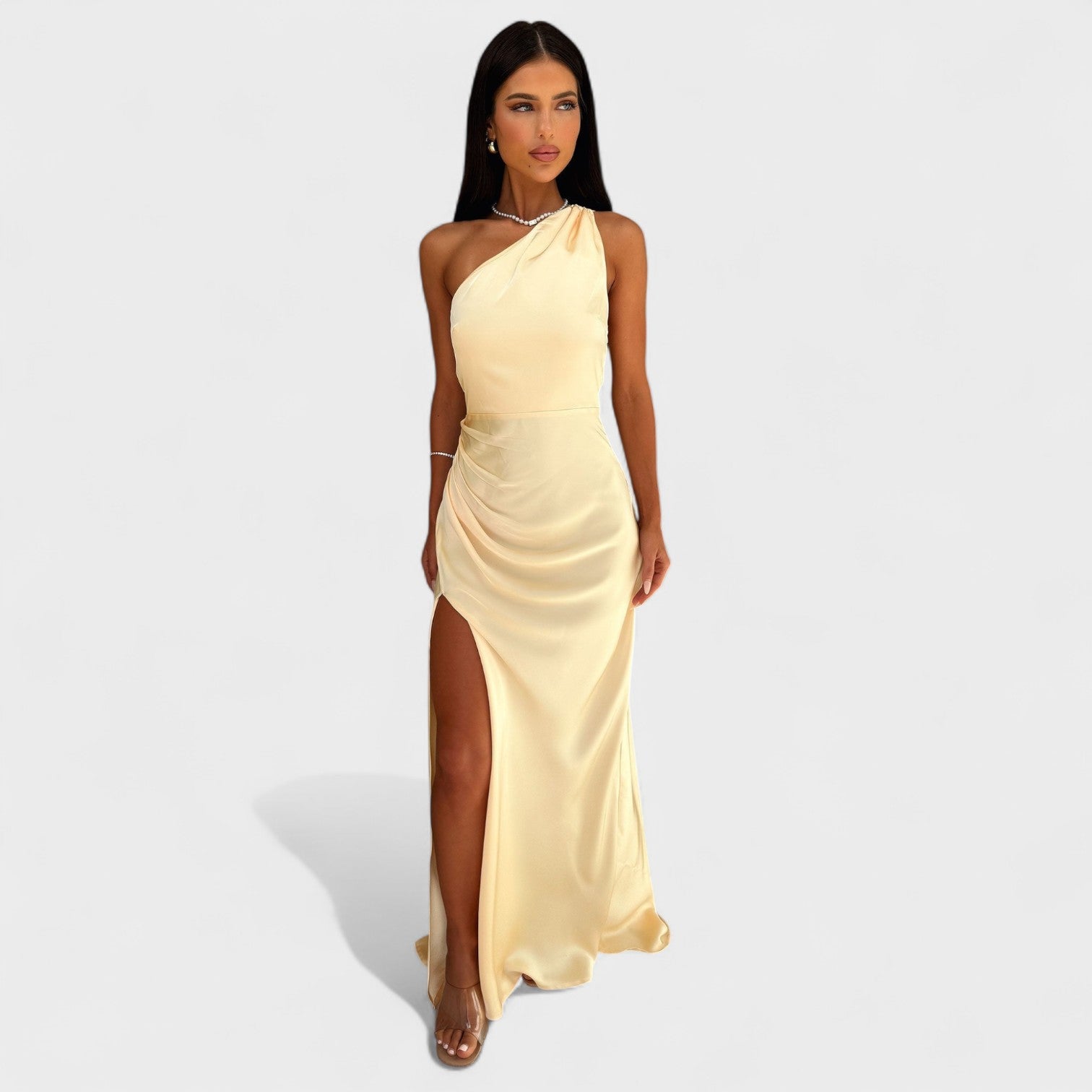 Veronica - long satin dress — view 5