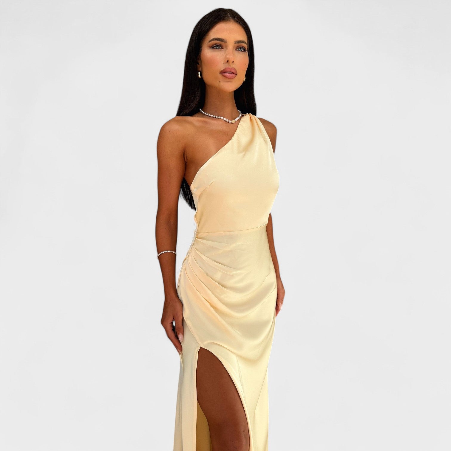 Veronica - long satin dress — view 6