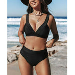 Veronica - High Waist Solid Colour Swimsuit — view 3