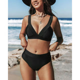 Veronica - High Waist Solid Colour Swimsuit — view 3