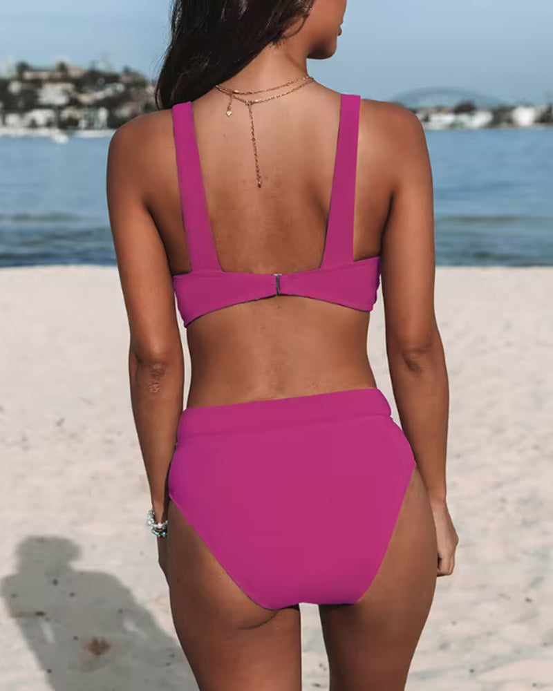 Veronica - High Waist Solid Colour Swimsuit — view 11