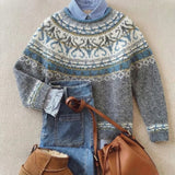 Victoria - elegant retro knitted sweater — view 1
