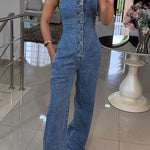 Violet - denim overalls — view 3