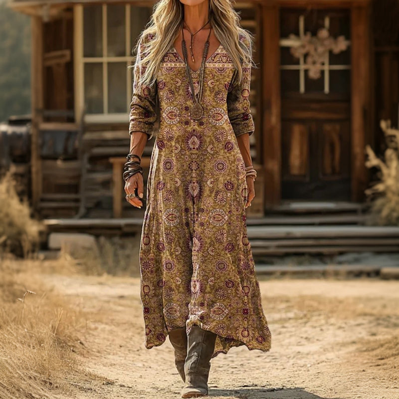Violet - retro inspired casual long sleeve dress — view 1