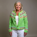 Violet - retro Icelandic cardigan — view 1