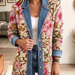 Violet - retro floral leopard print coat — view 2
