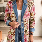Violet - retro floral leopard print coat — view 2