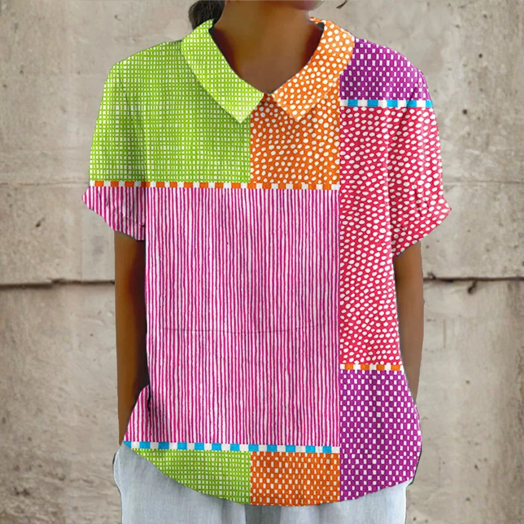 Vivian - colourful patchwork blouse — view 1