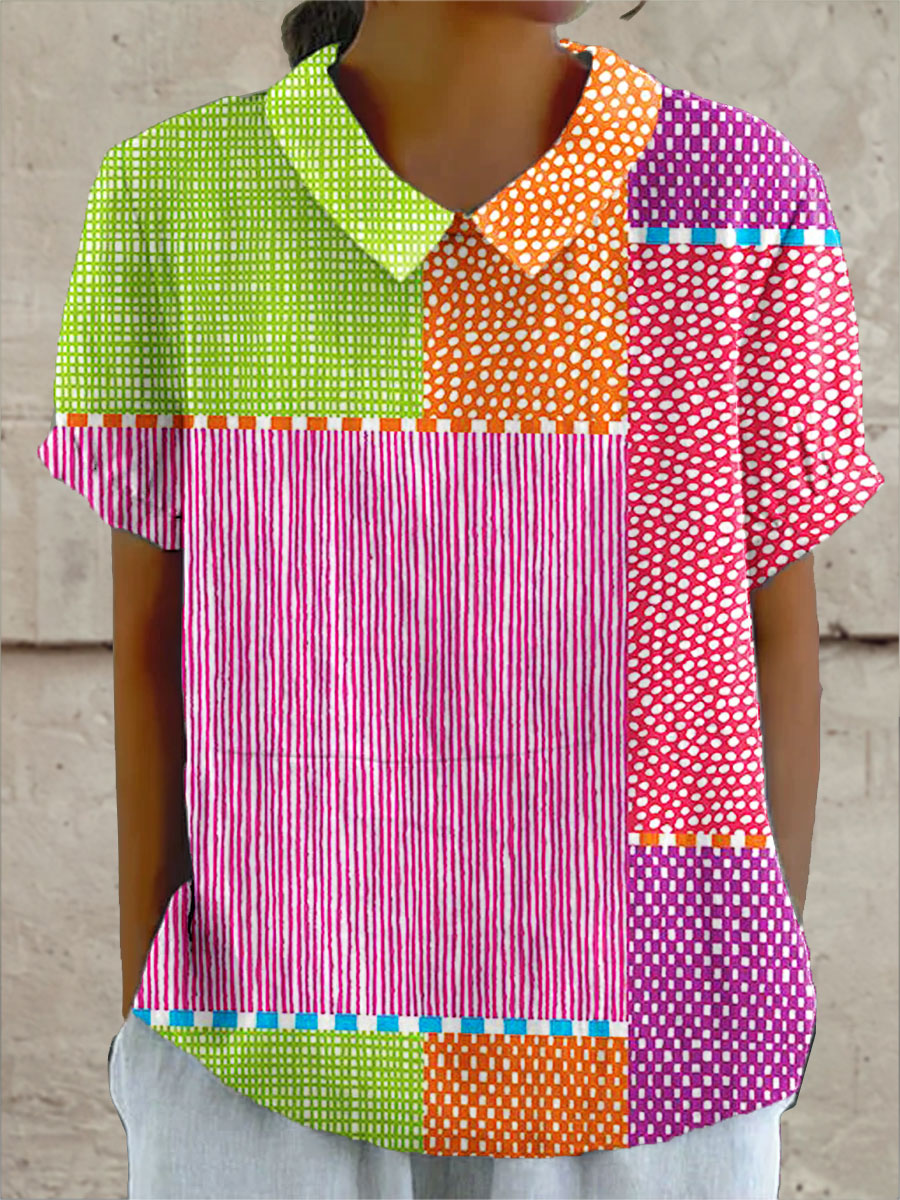 Vivian - colourful patchwork blouse — view 2
