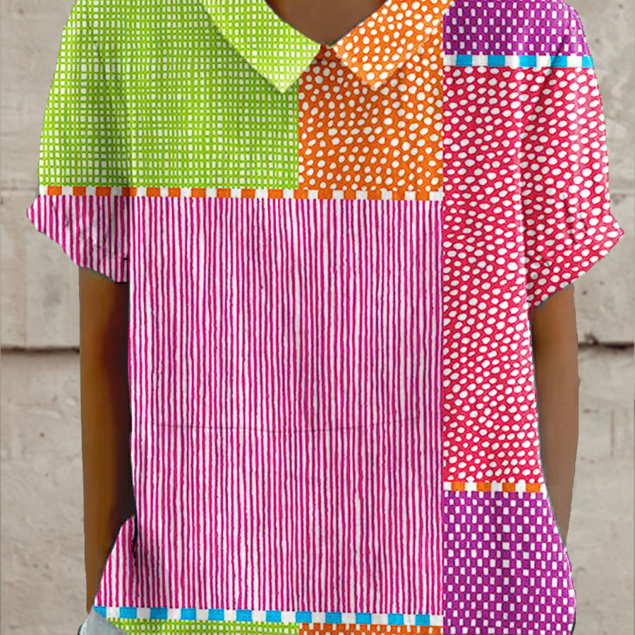 Vivian - colourful patchwork blouse — view 2