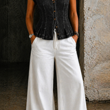 Willa - V-Neck Denim Top — view 5