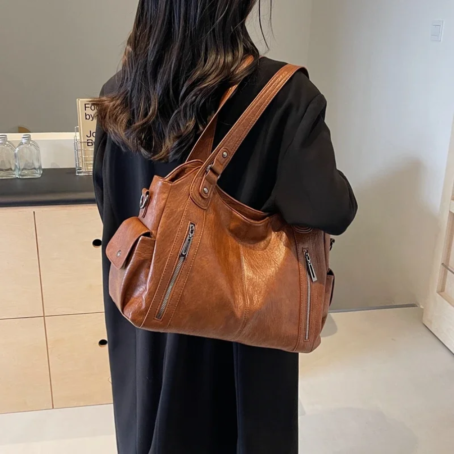 Willow - Double zip large capacity shoulder bag — view 6