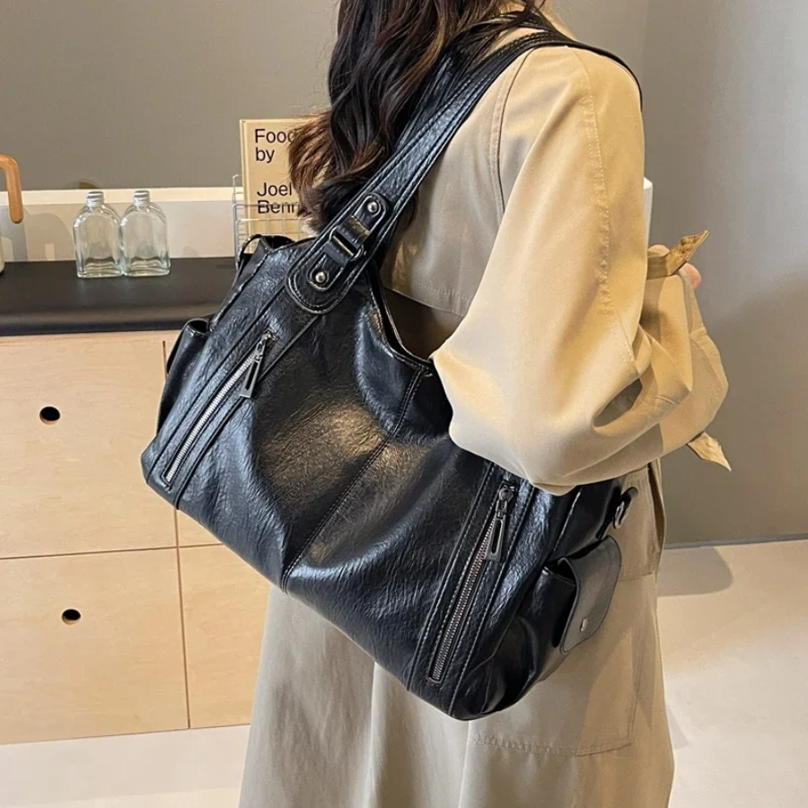 Willow - Double zip large capacity shoulder bag — view 9