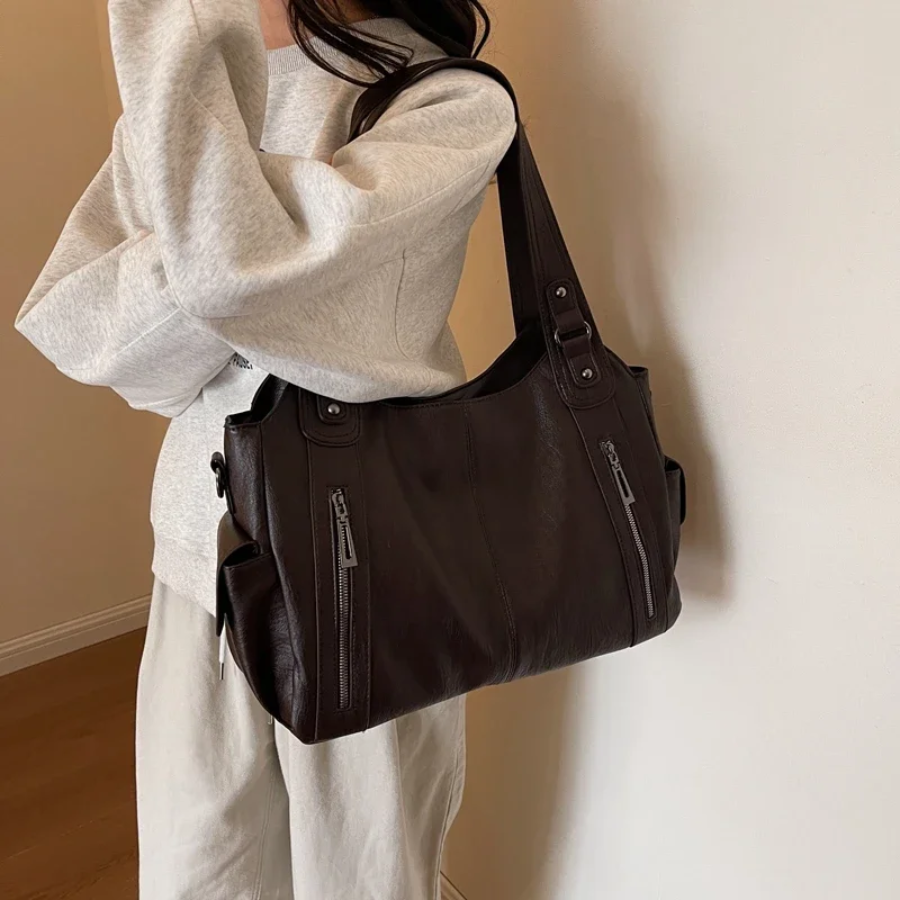 Willow - Double zip large capacity shoulder bag — view 19