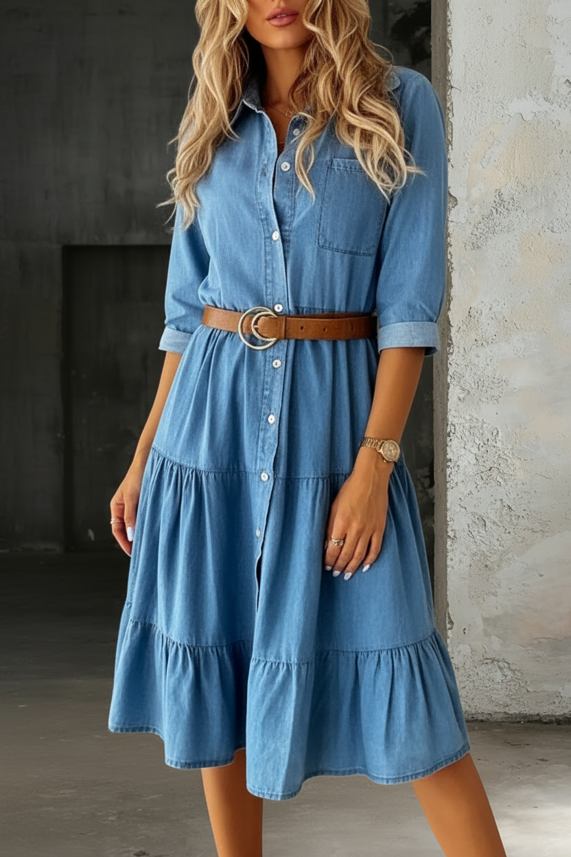 Willow - casual chic denim dress — view 2