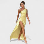 Zoey - Asymmetric Satin Dress — view 5
