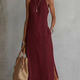 Zoey - Sleeveless midi dress with lace details — view 1