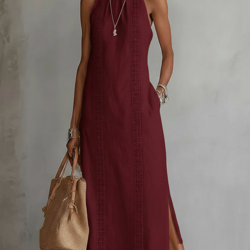 Zoey - Sleeveless midi dress with lace details — view 1